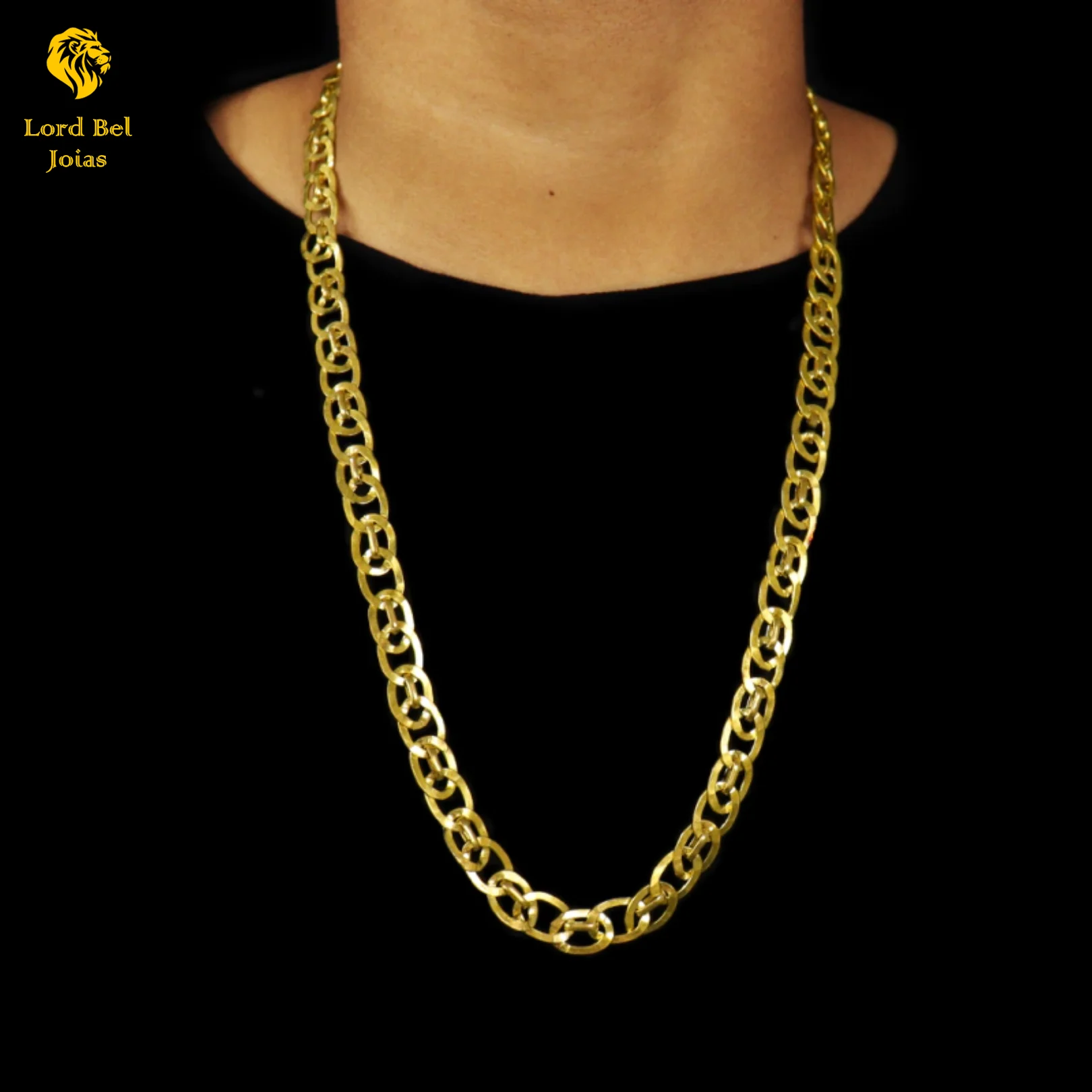 10mm English Link Chain in Nordic Gold-Eternal 18K Shine! Ancient Lord Bel Jewelry Coins Chains