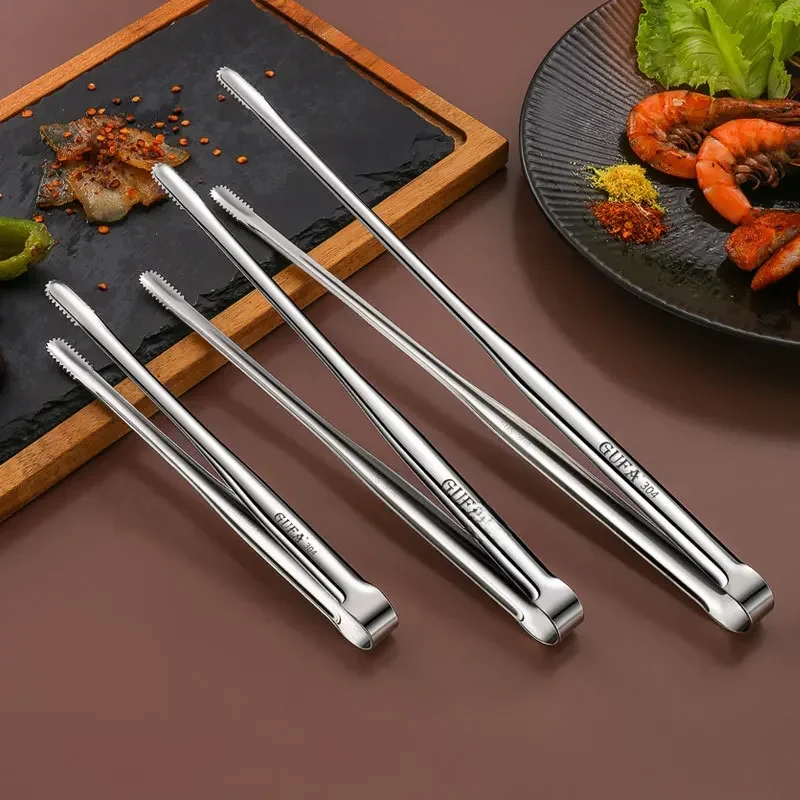 Pince à steak de barbecue en acier inoxydable, gadgets de cuisine, pain japonais, nourriture allongée