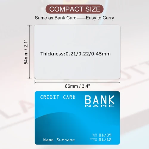 Imagen 2 del producto Tarjetas de visita de Metal por sublimación en blanco, 0,21/0,22/0,45mm de espesor, tarjeta de nombre imprimible de aluminio para impresión personalizada DIY, blanco/plata