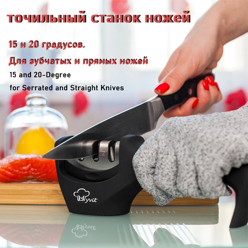 Knife Sharpener Professional 3 Stages Whetstone Kitchen Chef Knives Grinder Scissors Sharpening Stone Heavy Duty Diamond Blades