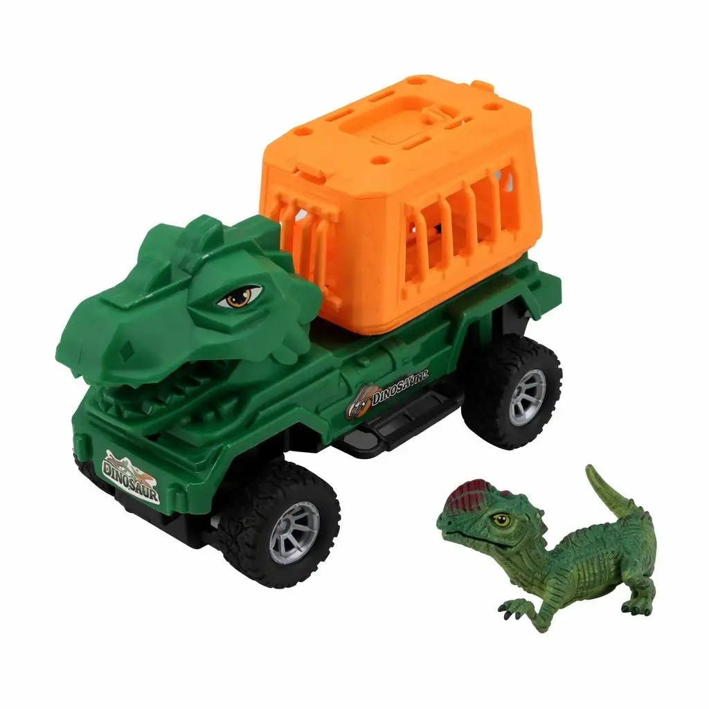 Afstandsbedienbare dinotruck met verlichting, RC dierentransporttruck, leuk speelgoed voor kinderen vanaf 3 jaar, snelle verzending