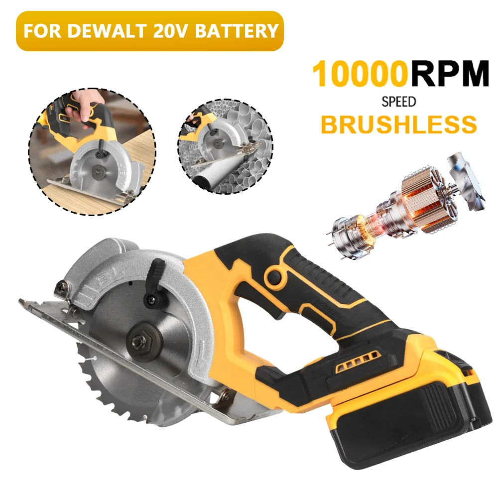 Sierra circular eléctrica sin escobillas Electric Goddess de 5 pulgadas, sierra ingletadora inalámbrica portátil, herramientas eléctricas para batería Dewalt de 20V