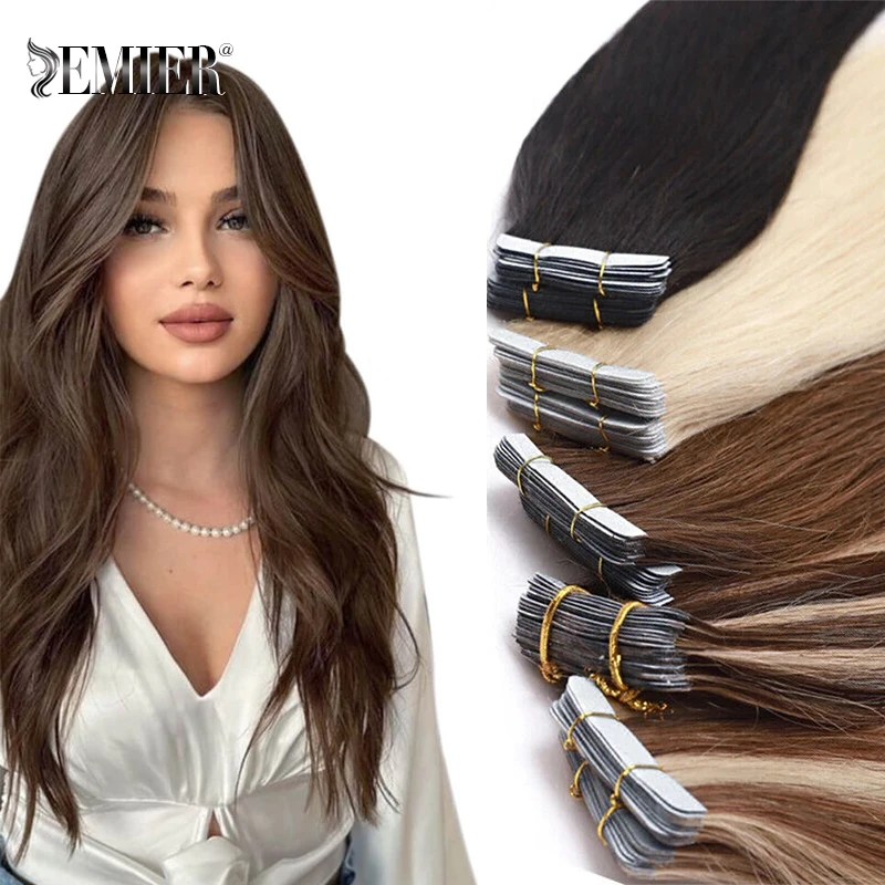 Invisible Tape in Human Hair Extensions 20pcs/Pack Human Hair PU Weft Tape On Hair Add Hair Volume Extensions For Women