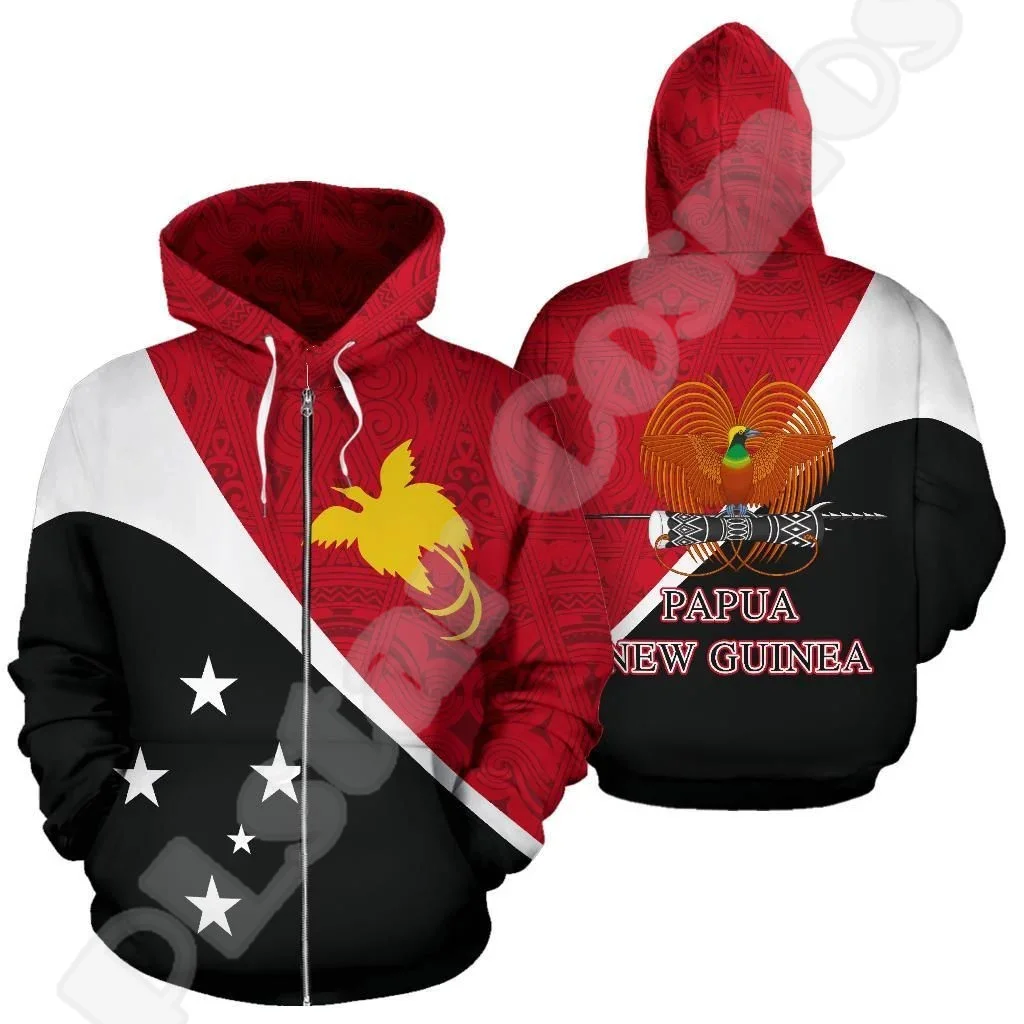 NewFashion Islands Country Flag Papua New Guinea Culture Tribal Tattoo Retro 3DPrint Pullover Harajuku Casual Hoodies Jacket M28