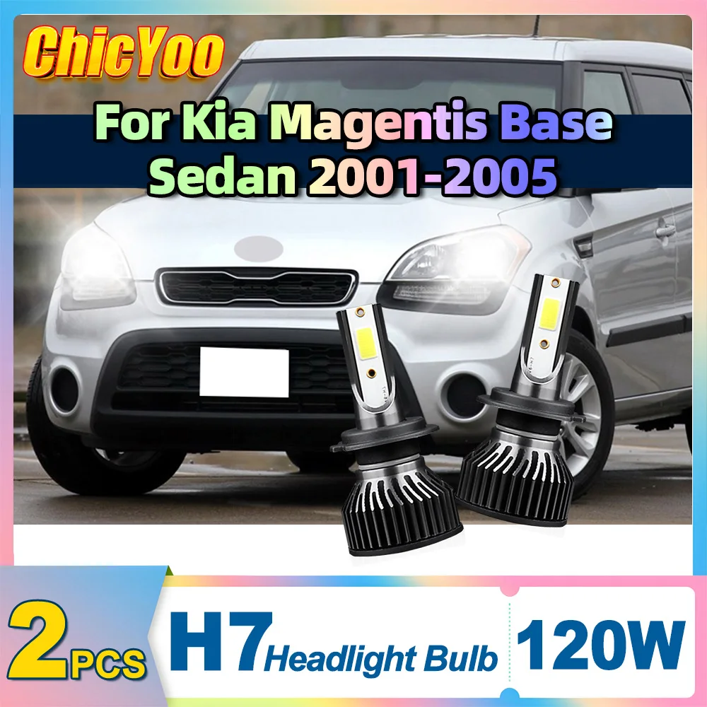 

2PCS H7 High Power LED Headlights Bulbs 20000LM Car Lights 12V 6000K White Plug And Play For Kia Magentis Base Sedan 2001-2005