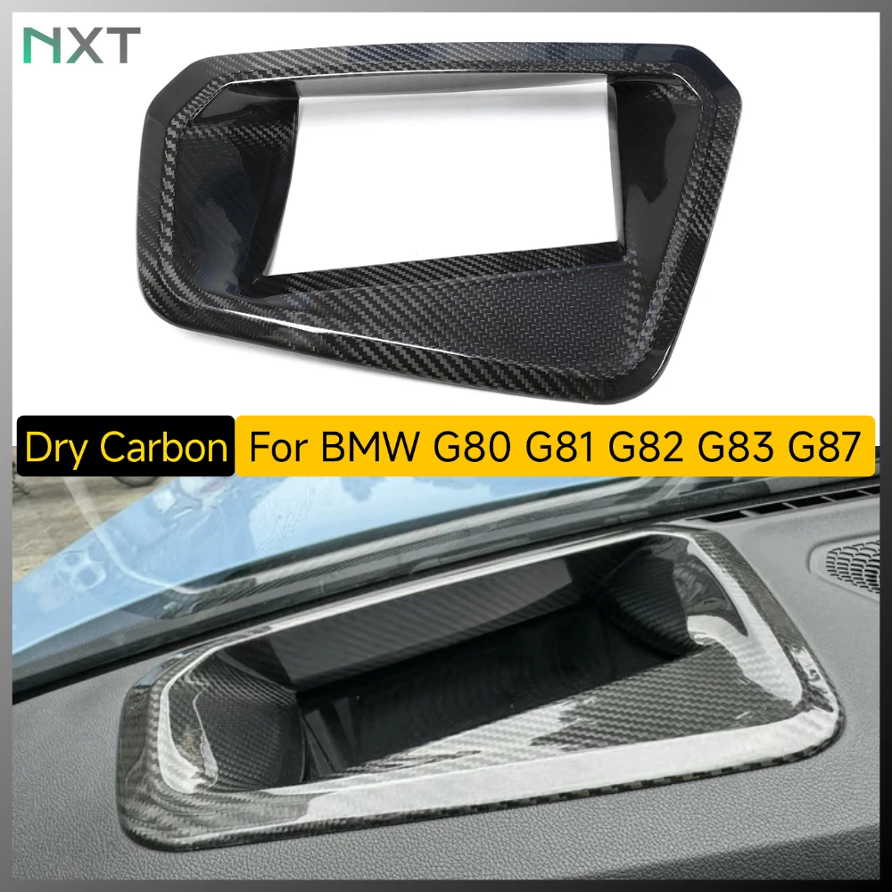 For BMW G80 G81 G82 G83 G87 M2 M3 M4 2021+ Real Dry Carbon Fiber Car Head Up Protective Frame Car HUD Protective Cover Bodykit