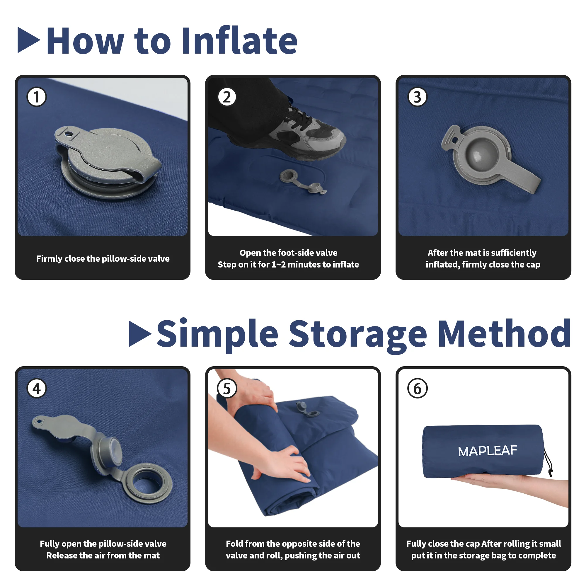 MAPLEAF-colchoneta inflable para acampar, colchoneta inflable para dormir para senderismo, colchón de aire impermeable de 12cm, colchoneta ultraligera para dormir para acampar