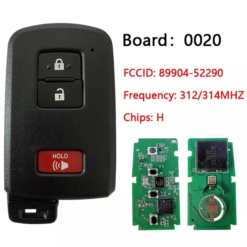 

CN007145 Aftermarket For 2012-2019 For Toyota Prius RAV4 3- Button Smart Key 312MHZ PN 89904-52290 HYQ14FBA (G Board 0020)