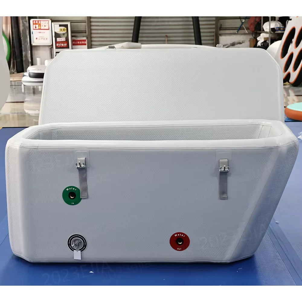 Inflatable Reclining Ice Bath Tub  Athletes Water Chiller Compatible Ergonomic Cold Plunge Tub for Recovery with  Lid Pump