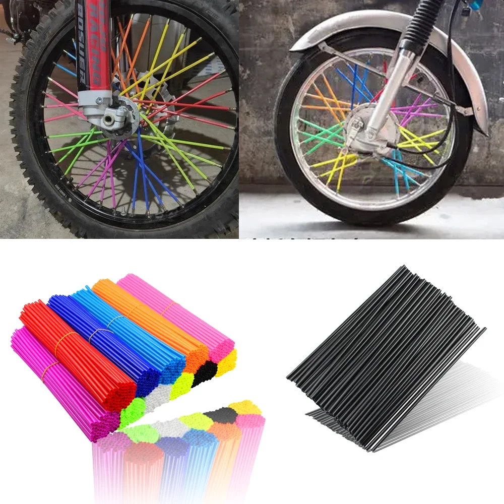 AliExpress 72PCS 24cm  Universal Wheel Rim Spoke Wrap Kit Skin Cover For Motocross Dirt Pit Bike Enduro
