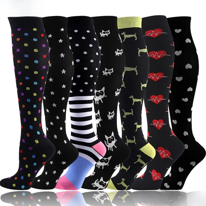 AliExpress NONE Running Compression Socks 20-30 Mmhg Best For Atheletic,Medical,Nurses,Travel,Cycling Socks, Men Women Knee High Sports Socks