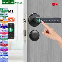 RAYKUBE M3 Tuya BLE Smart Fingerprint Door Lock Password Lock with Keys Smartlife/Tuya APP Unlock For Indoor Wooden Metal Door