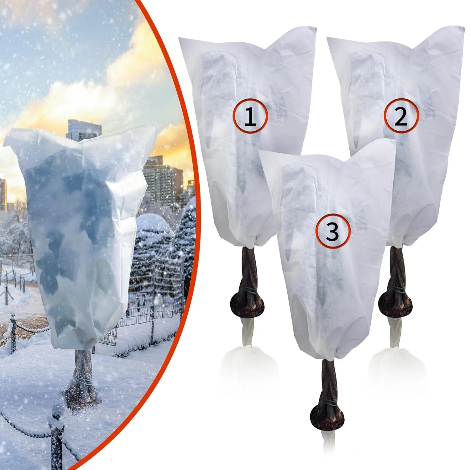 

70.8" X 94.4" Plant Covers Freeze Protection,3 Packs Frost Cloths for Outdoor Plants,Reusable Frost Blankets