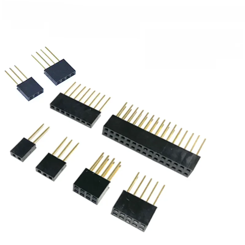 10 pièces 2.54mm simple Double rangée femelle longues broches 11mm carte PCB broche en-tête connecteur de prise 2 ~ 20PIN pour prise de connecteur Arduino