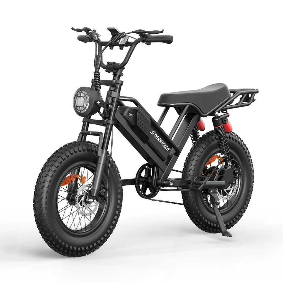 Spacewalk Mountain Electric Bike , 20" Fat Tire Ebike, Wider Seat 750W Peak Motor, Removable Battery, 4X Suspension Ebike image 1