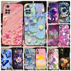 Case For Poco X4 Pro 5G Poco M4 Pro Cute Astronaut Flower Back Cover Soft Silicone Protective Funda For Xiaomi Poco X4 Pro Bag