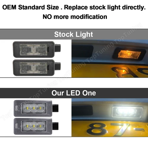 Imagen 2 del producto Canbus blanco LED número lámpara de luz de matrícula para Peugeot 207 CC 208 12-16 2008 308 MK2 para Citroen C5 III RD 2 piezas