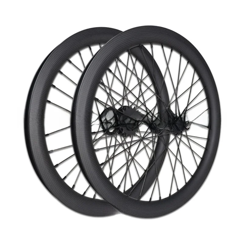 AliExpress NONE Carbon BMX Wheels 20" x 1.75 1.95 Front No Brake Rear Disc Brake/V Brake 10 20x100mm/10mmx110mm Screw Lock 16T 36H for BMX RACE