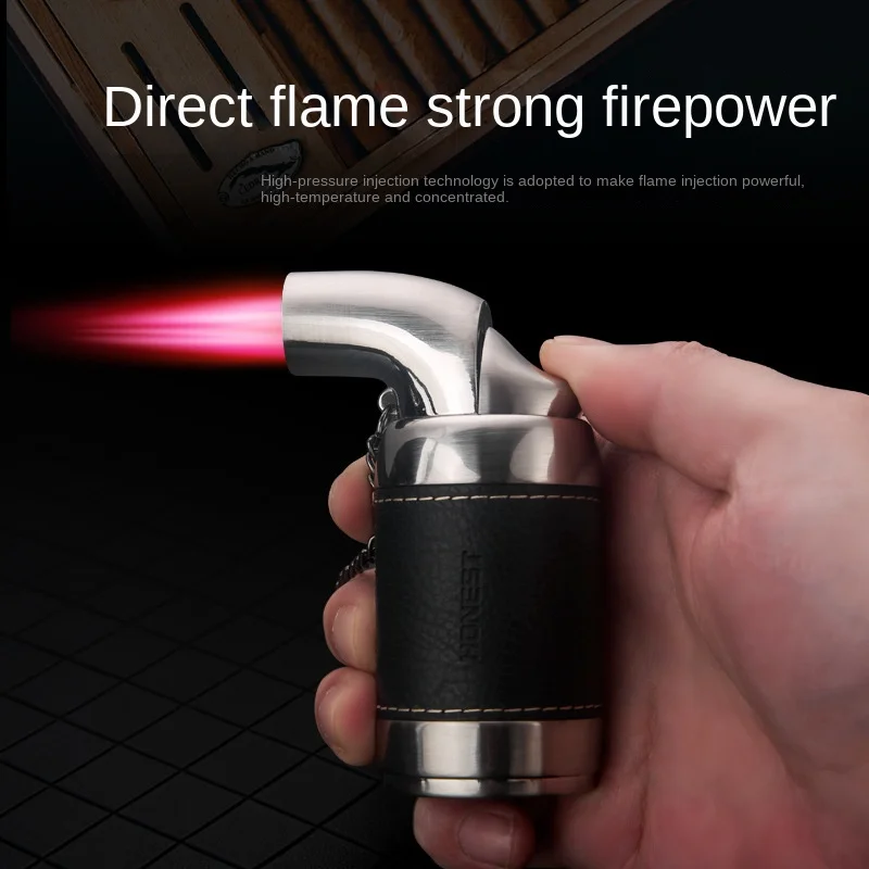 

HONEST 4 Turbo Jet Metal High-Flame Lighter Butane Gas Windproof Cigar Lighters Outdoor Portable Welding Gun Tool Men's Gifts