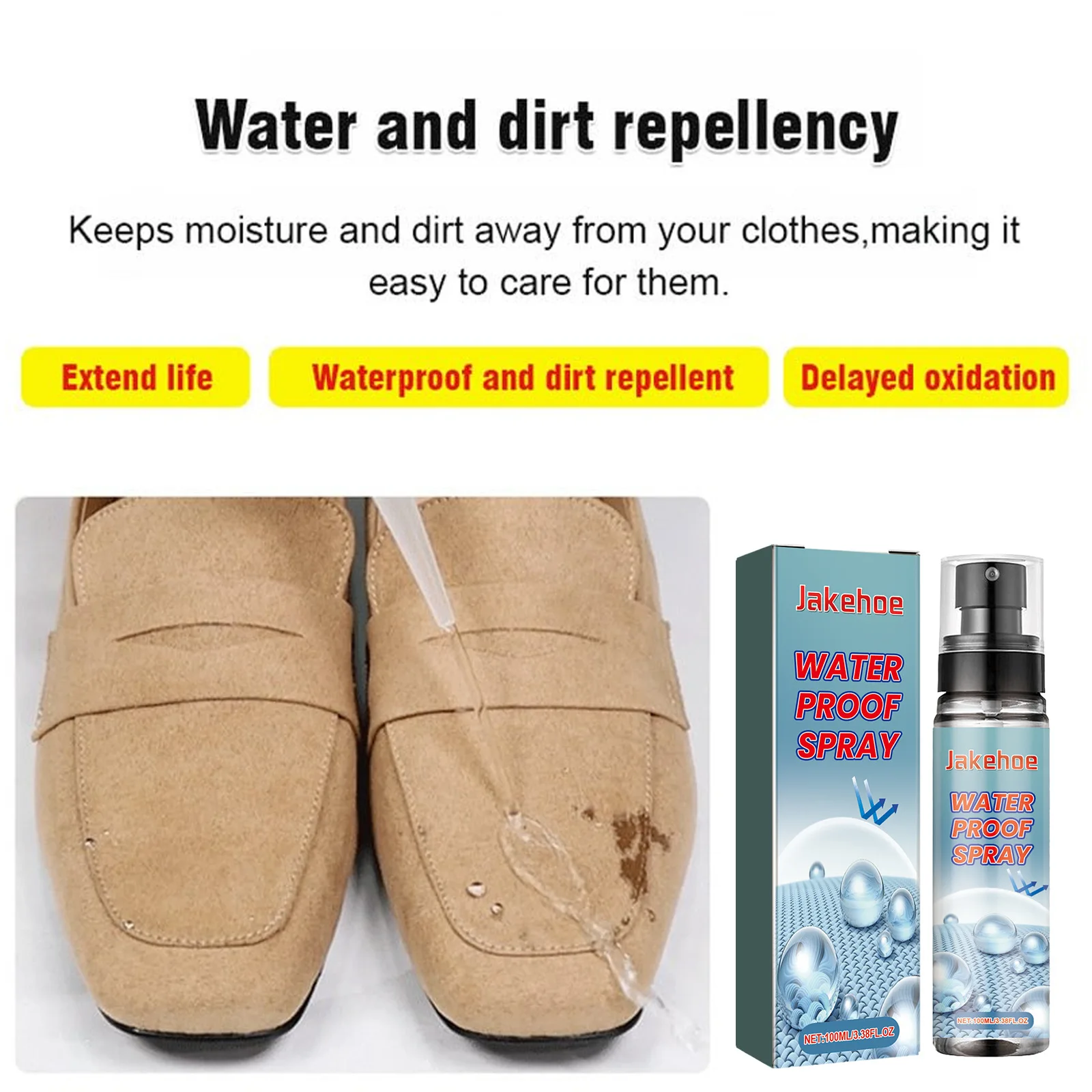 Jakehoe 100ml Waterproof Decontamination Spray Clothes Shoes Bag Stain Repellent Protection Snowproof Clothing Dust Remove Spray