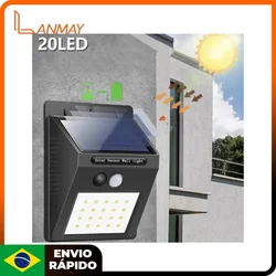 Lanmey Luminária Solar Luz de Led Com Sensor De Presença Automático iluminação externa entrega express