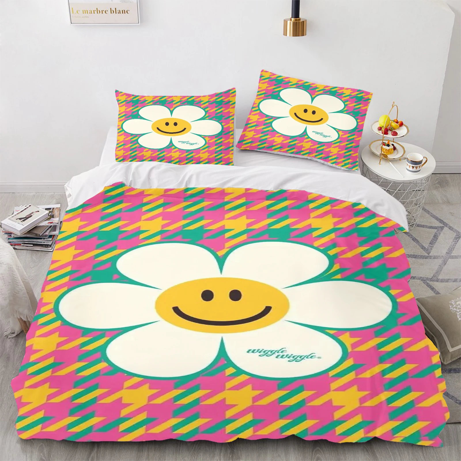 Wiggle Wiggle Anime، مادة بوليستر مريحة لغرفة النوم المنزلية، مناسبة للأطفال والكبار، مجموعة مكونة من 3 قطع #4