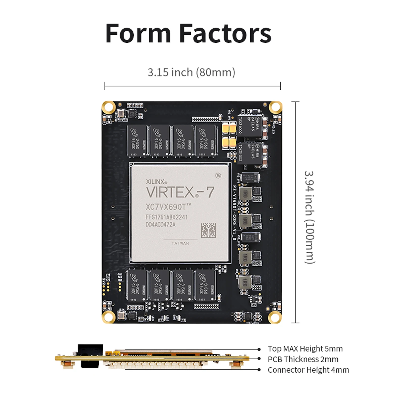 Puzhi PZ-V7690T-SOM AMD SOM FPGA Core Board Xilinx Virtex7 Core Board V7690T PCIE3.0 FMC