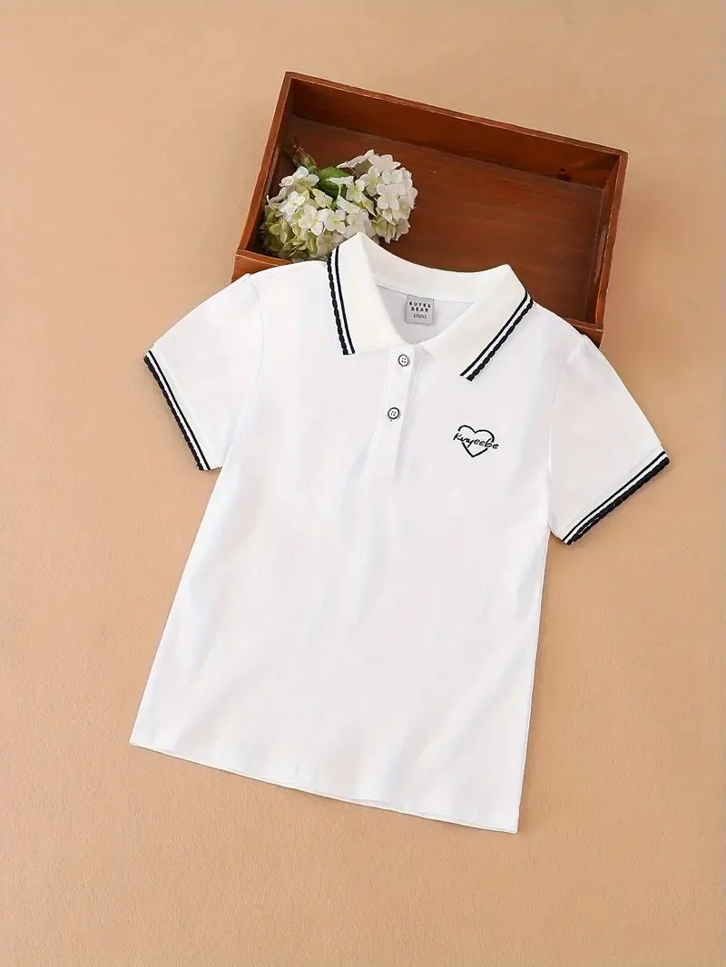 Summer Girls Golf Training Competition Team Children Tops Short Sleeve Clothes Women T Shirt Polo Kids Short-sleeved Shirts Tee