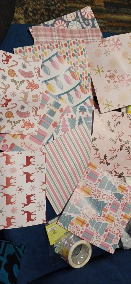 12pcs Retro Christmas Scrapbook Paper,Christmas Tree Design Single Sided DIY Craft Paper For Journal Card Making Gift Decoration photo review