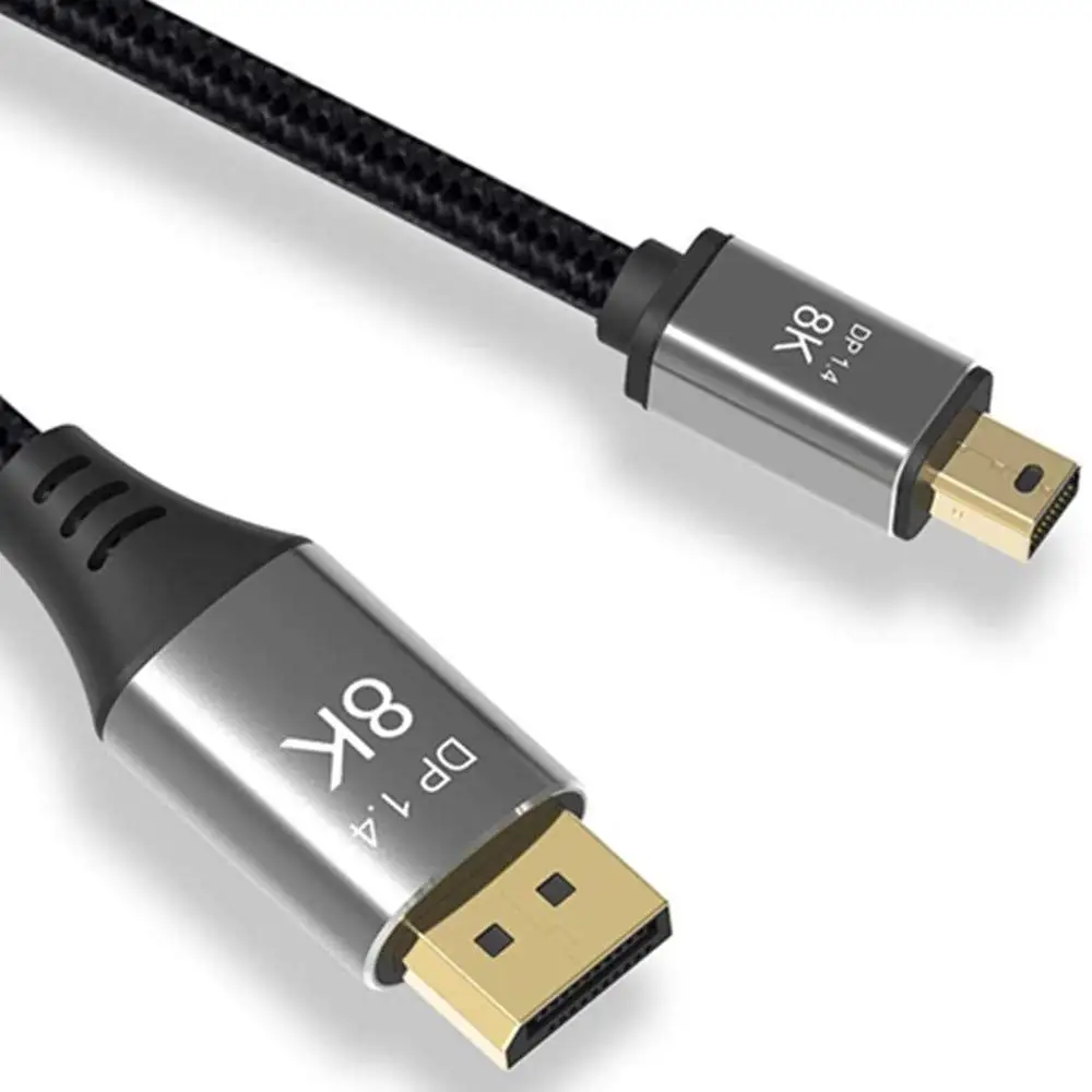 Mini DP to DisplayPort 8K Cable 8K(7680X4320)@60Hz 4K@144Hz DisplayPort 1.4 Bi-Directional Transmission