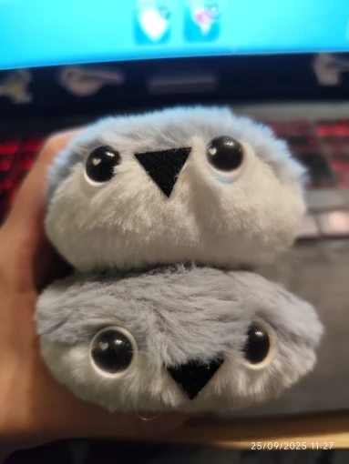 Cartoon Cute Squeaking Sakaban Fish Plush Keychain Soft Stuffed Flat Fish Voice Pendant Bag Decoration Car Key Ring Girls Gift photo review