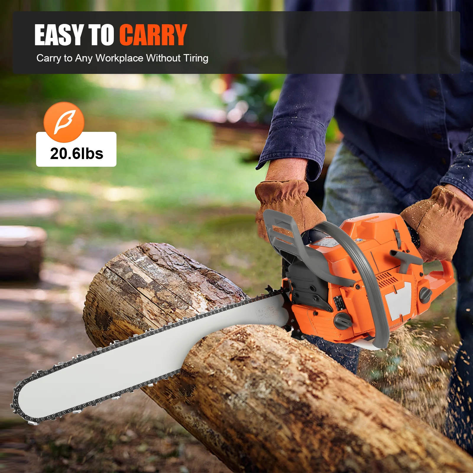 

24'' 72CC Professional Gas Chainsaw Heavy Duty Alloy Guide Bar Gasoline ChainSaw for Wood Cutting Forestry Logging Lumberjacks