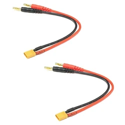 2 szt. Kabel do ładowania XT30 z wtyczką bananową 4 mm do wtyczki akumulatora RC Lipo Przewód do ładowania