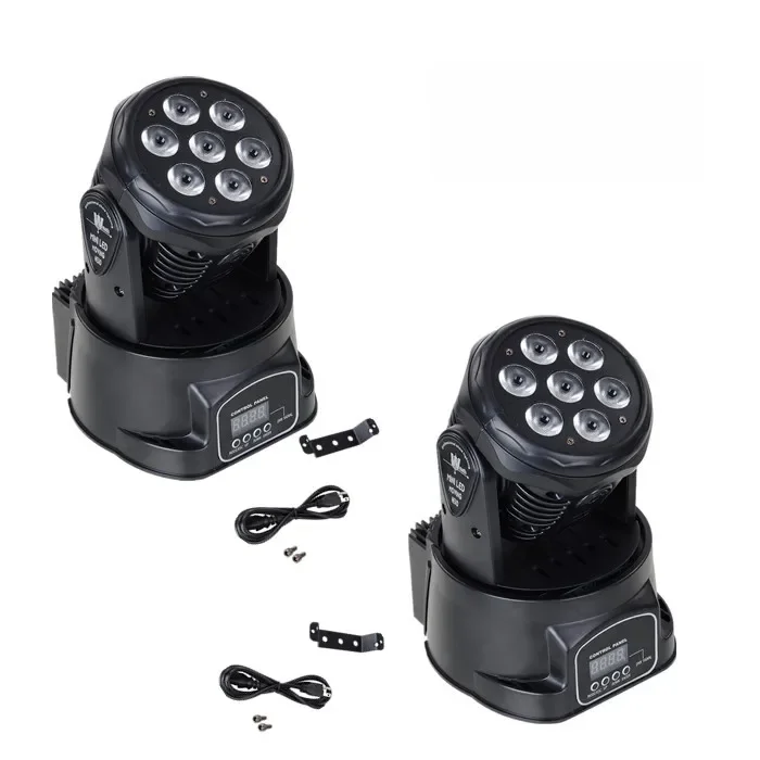 2 pièces Mini LED 7x12WRGBW lavage tête mobile éclairage dj boule disco 14 canaux