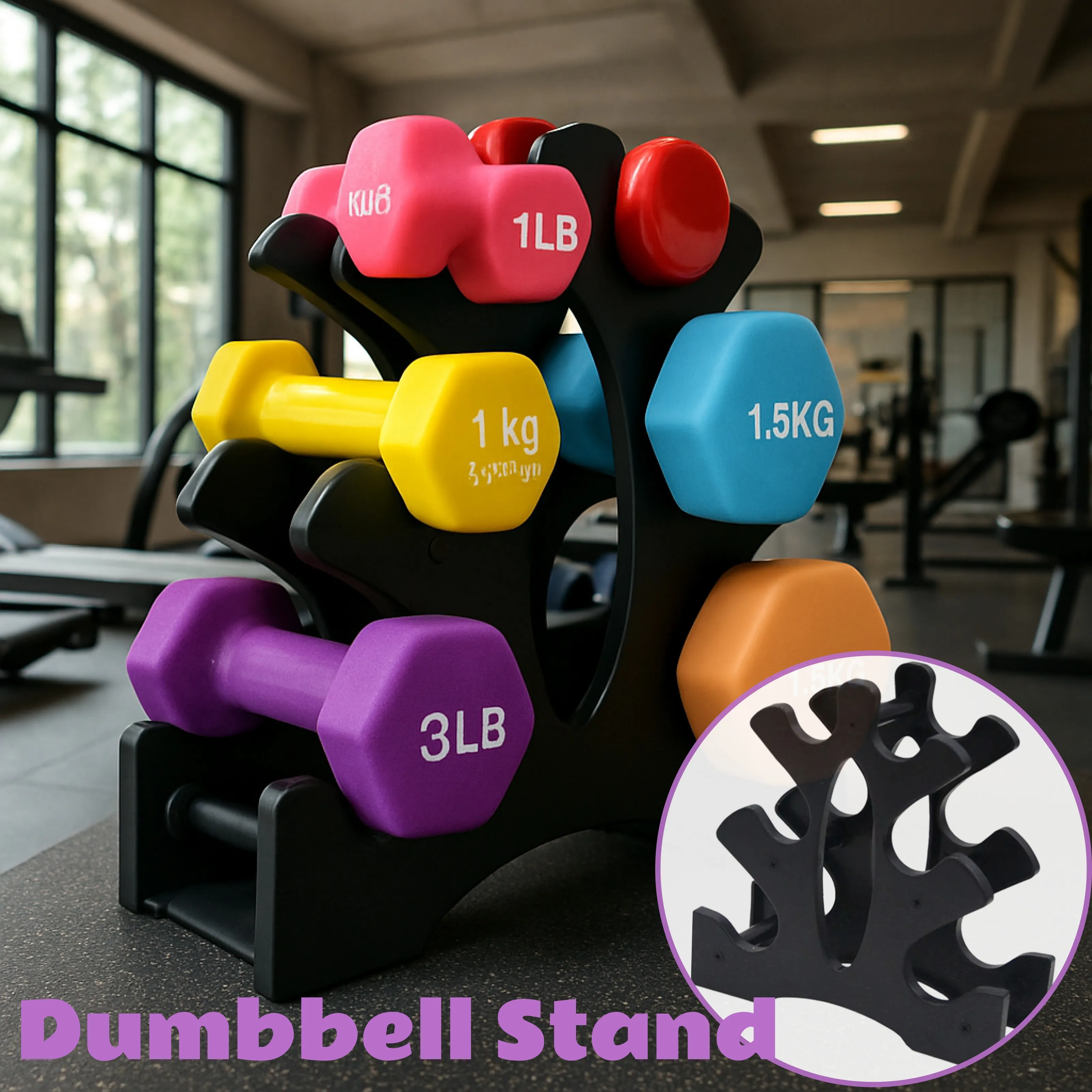 Dumbbell Rack 3 Layer Stand Portable Lightweight Dumbbell Holder Fitness Home Use Universal Weights Dumbbells Vertical Stand