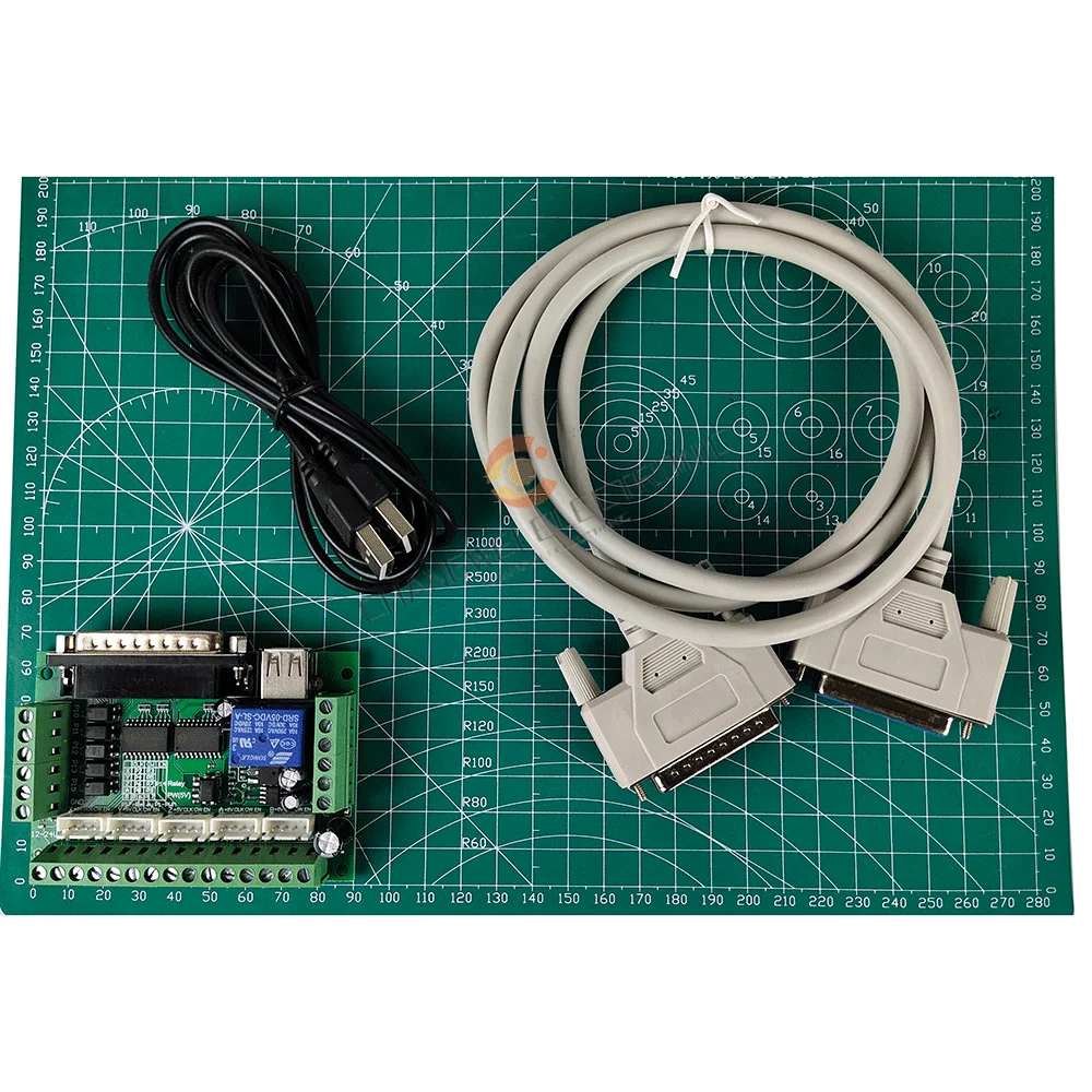 

MACH3 Engraving Machine 5AXIS CNC Control Board, With An Optocoupler, Motor Drive Controller, With 25-Pin Parallel Port USB Cabl