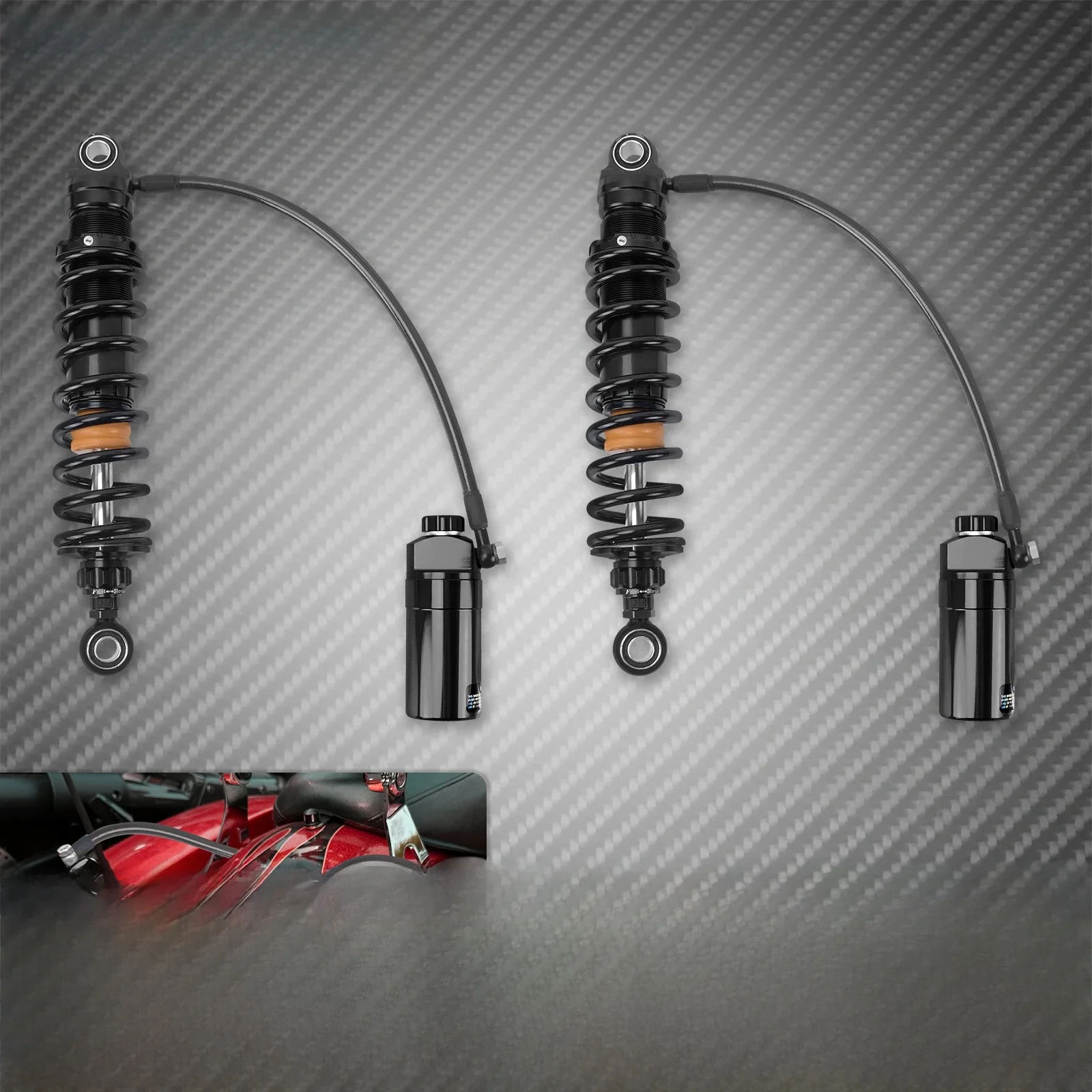 Motorfiets Afstandsbediening Reservoir Achter Schokdempers Schorsing Voor Harley Touring Road King Street Road Glide 14-Up Ultra Limited - afbeelding 2