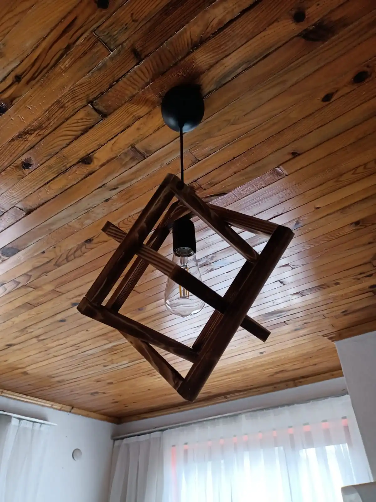 Moderna stanza decorativa cucina in legno Ester Hall dimensioni del prodotto singolo diametro del prodotto: 43 cm altezza del prodotto: 50CM E-27