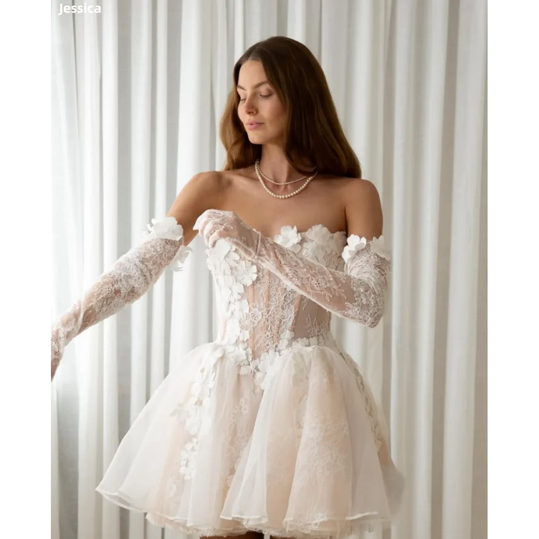 

Джессика Сладкие белые вечерние платья Кружева с длинными рукавами и аппликацией Пром платья Короткие тюлевые платья принцессы для свадебной вечеринки по индивидуальному заказу