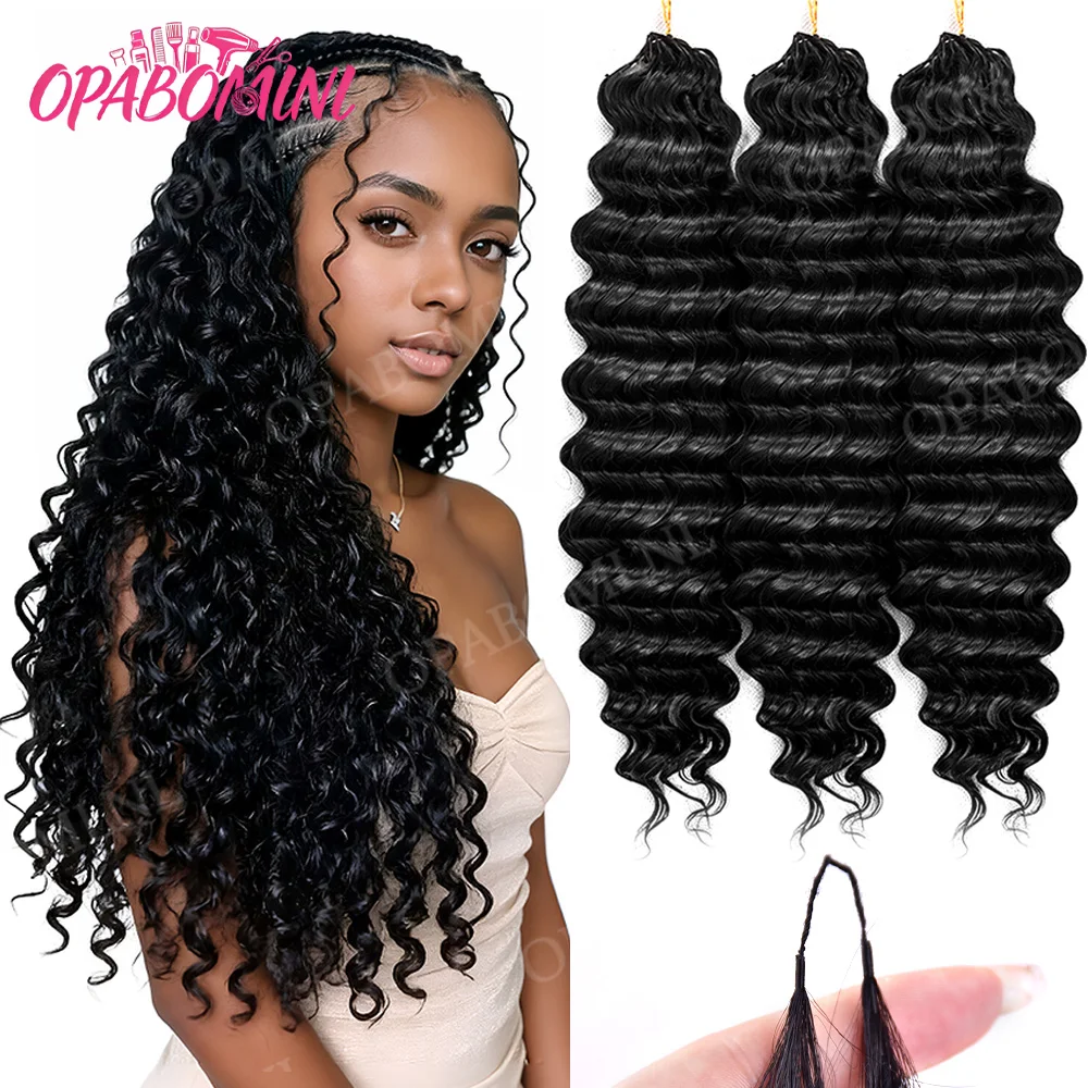 Capelli umani per unghie a crochet da donna 141618 pollici 60g Capelli a onde profonde pre-separati Capelli umani per unghie a crochet con nodi miracolosi Capelli a piuma Facile da applicare Nodi