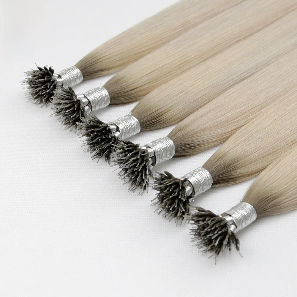 Wróżka Remy włosy Pre Bonded Micro Link doczepy z ludzkich włosów lód blond kolor 16-24 Cal 0.8 g/s mikro koraliki prawdziwe Remy ludzkie włosy — zdjęcie 2
