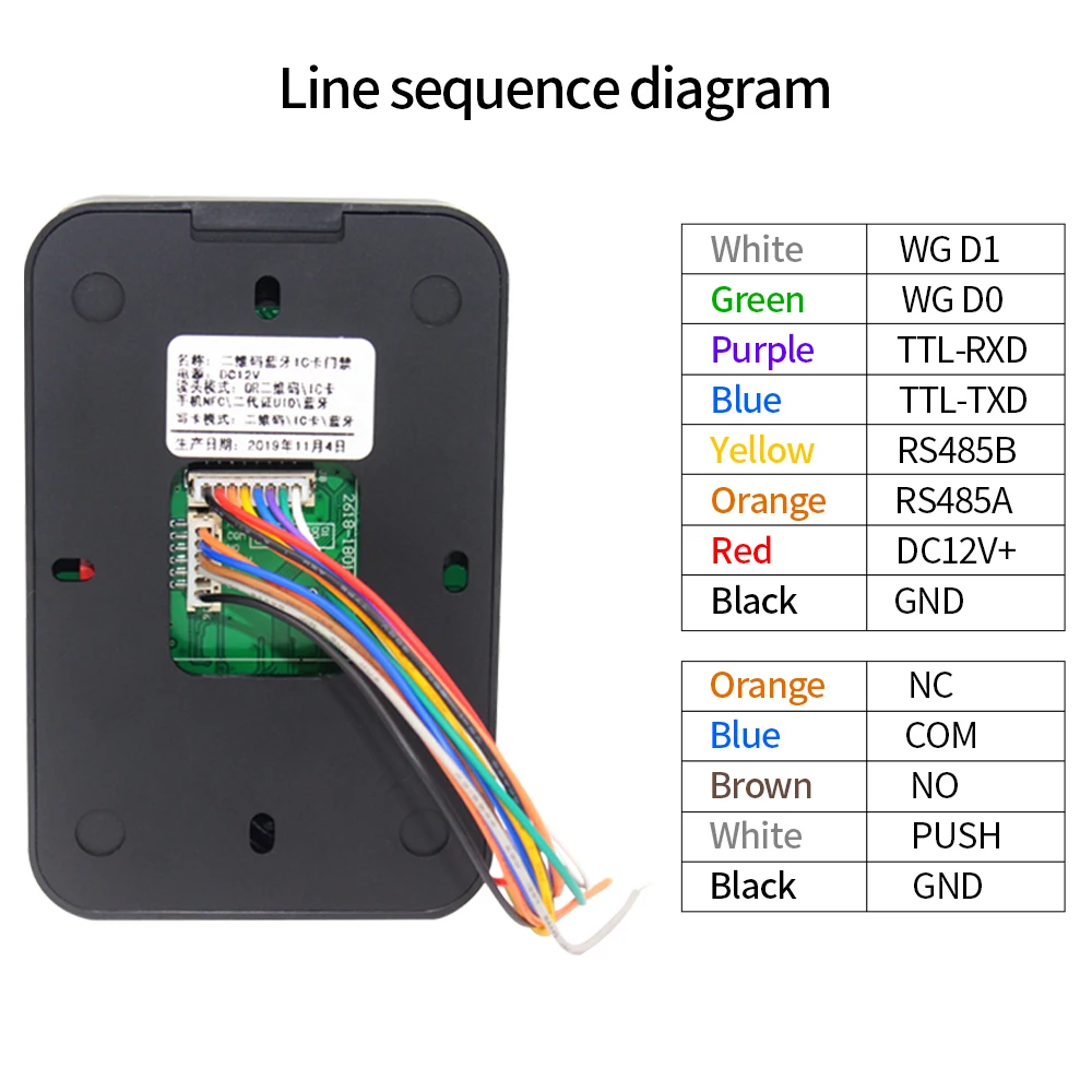 Imagem -04 - Telefone qr Código Leitor de Controle Acesso wg 26 34 13.56mhz ic Leitor de Cartão Aplicativo Qropen Qrcode Scaner Código Dinâmico Leitor de Porta Acesso