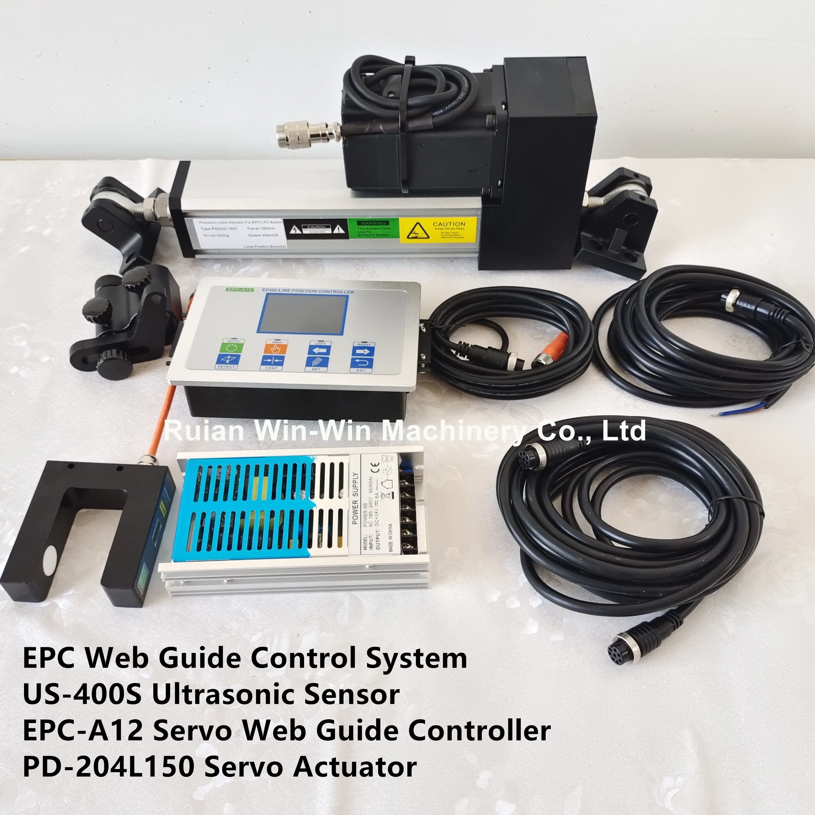 EPC Web Guide Controlesysteem US-400S Ultrasone sensor EPC-A12 epc-a12 Servo Web Guide Controller PD-204L150 Servoactuator