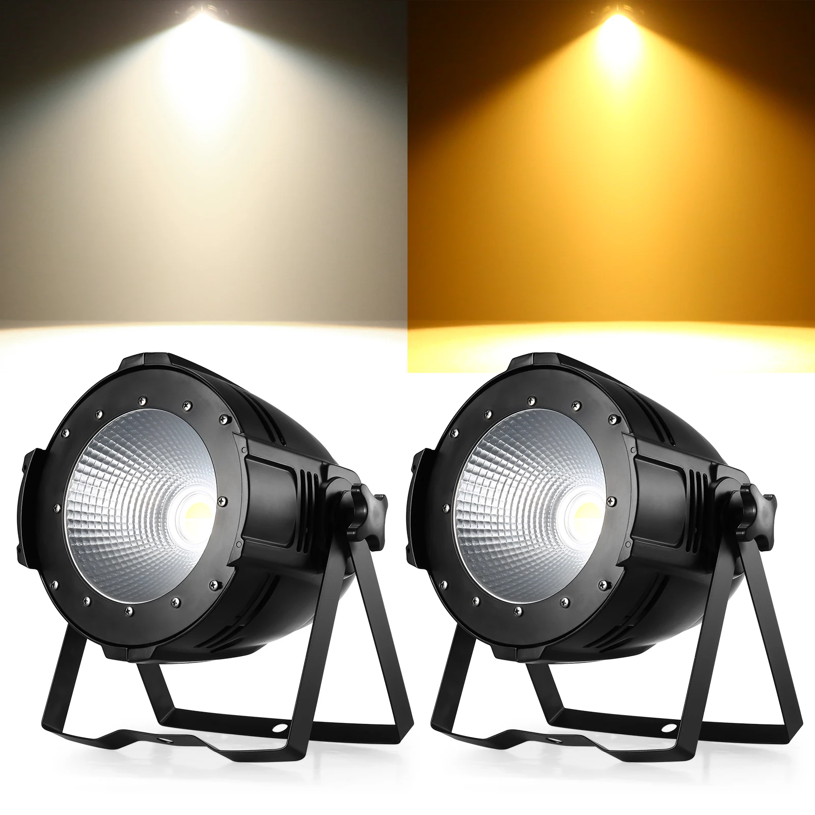 2Pcs 100W COB Par Light LED Par Stage Spotlight Light With DMX512 Strobe Spotlight Light For Church Birthday Wedding DJ Disco