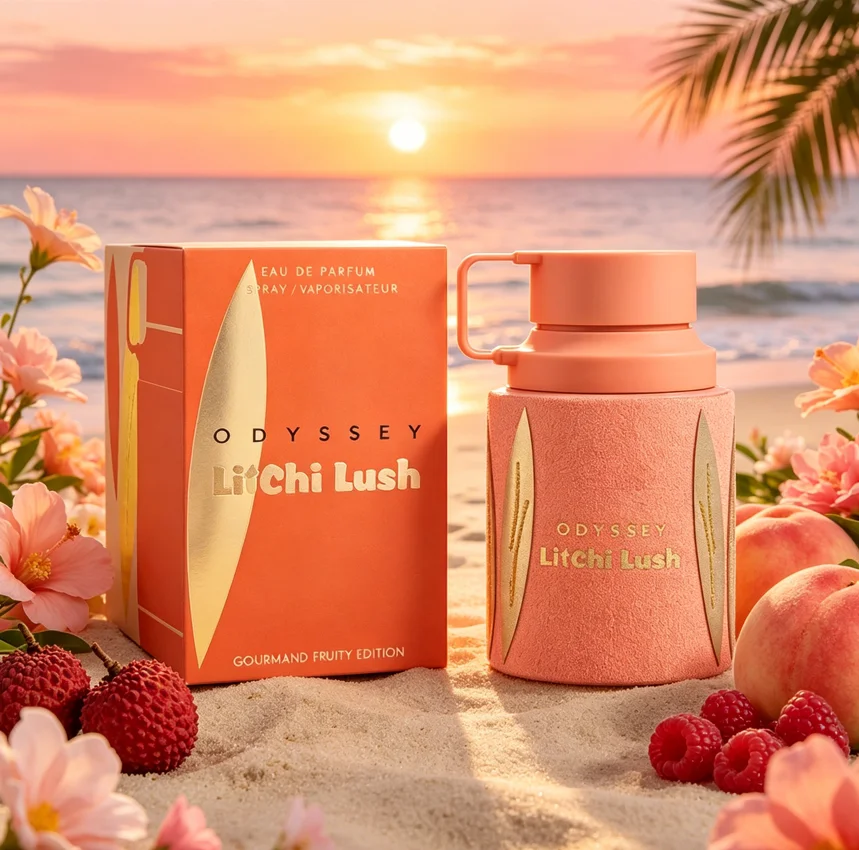 Odyssey Li'Chi Lush new unisex perfume spray, 3.4oz/100ml, sweet lychee fragrance, long-lasting freshness, unique scent, suitable for any occasion, a gift choice for Valentine's Day, Christmas, and Halloween