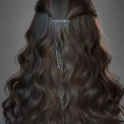 Stonefans Long Tassel Hairpin Women Bridesmaid Backside New Wedding Indian Crystal Accessories Headband Bridal Headpiece Jewelry
