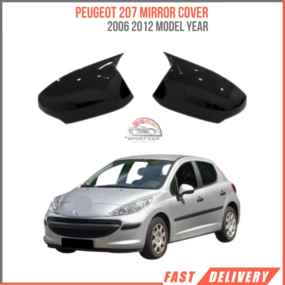 

Mirror cover for Peugeot 207 M4 car effects glossy piano black case car shields external parts, 2006 2012-Free Shipping