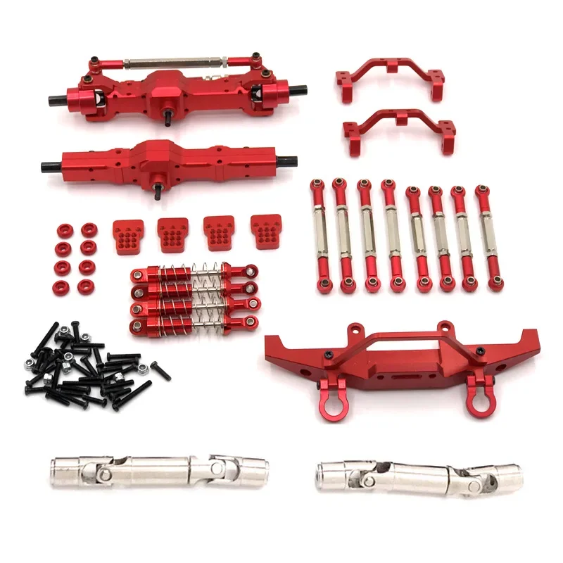 Wpl C14 C24 C24-1 Metalen Voor-En Achteras Chassis Link Stang Trekstang Mount Schokdemper Set 1/16 Rc Auto Upgrade Onderdelen ﻿ - afbeelding 2