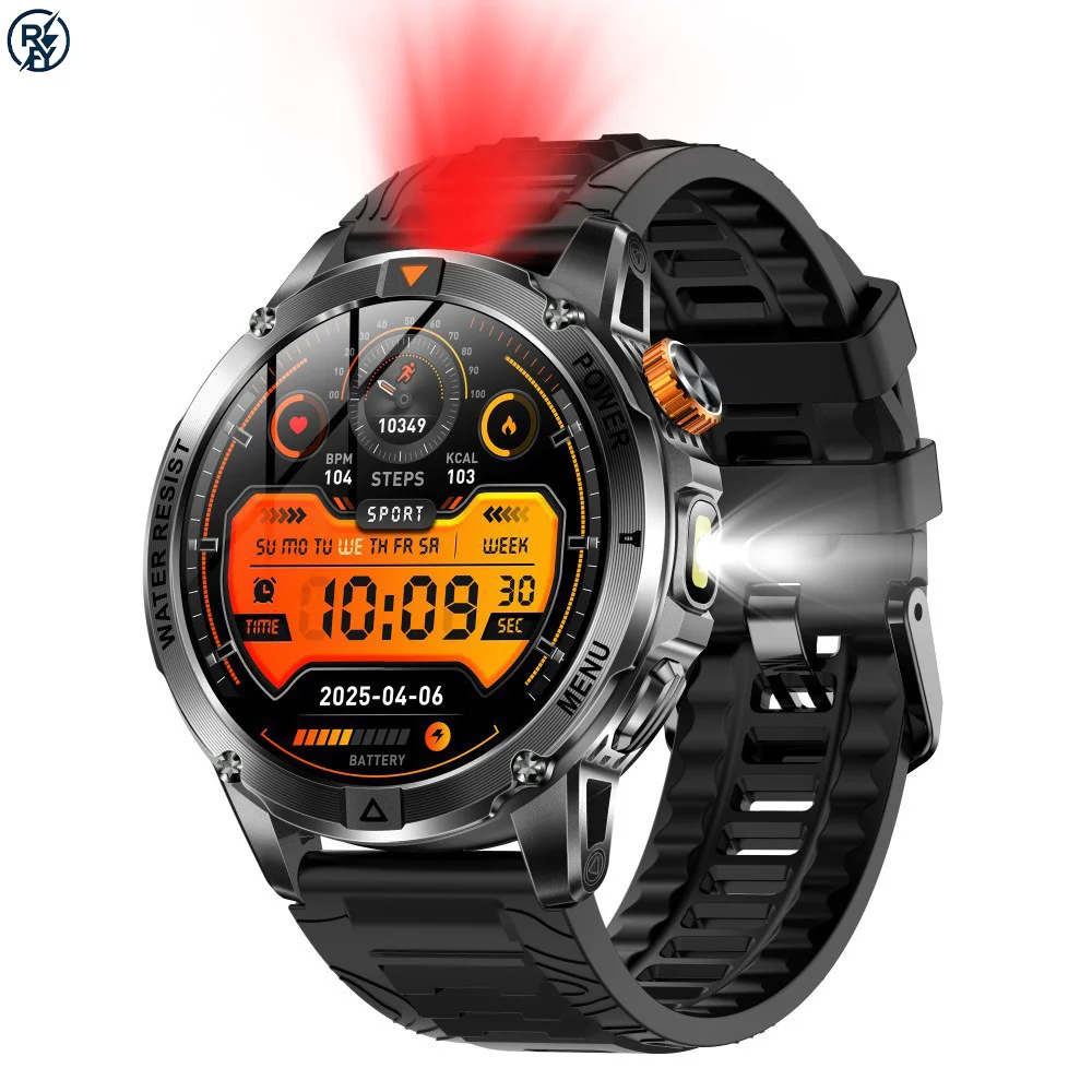 AK93 Smart Watch for Men IP68 Waterproof Outdoor Sports Fitness Tracker with Heart Rate Blood Oxygen 1.53