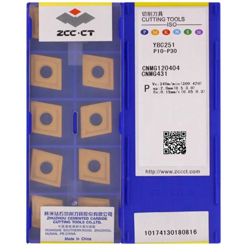 

ZCC.CT CNMG120408 YBC251 CNMG120408 YBC252 CNMG120408 YBD102 CNMG120408 YBD152 Carbide Turning Inserts ZCC Original Cutter Blade